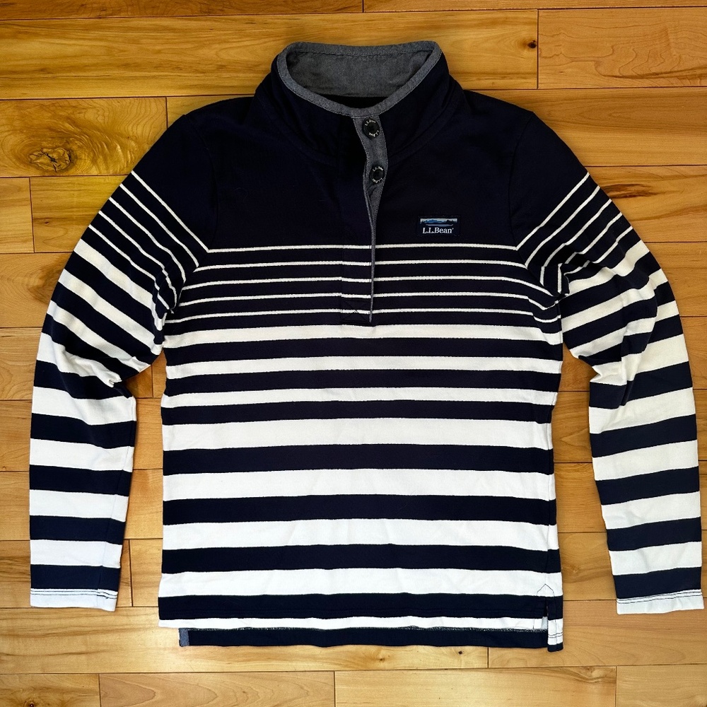 LL Bean striped rugby henley